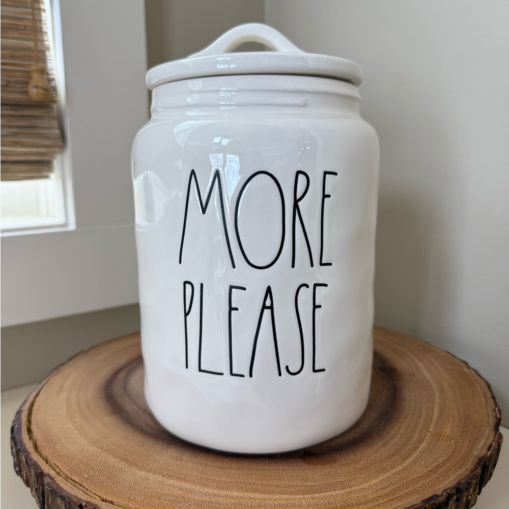 Rae Dunn White Canister - More Please